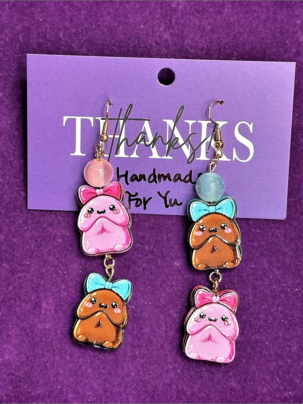 PeeWee handmade bow dangle earrings 🎀
